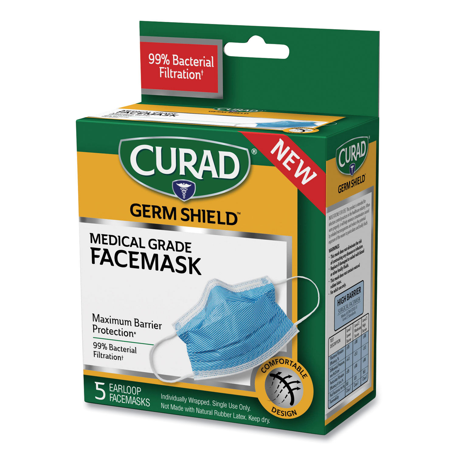 Germ Shield Medical Grade Maximum Barrier Face Mask by Curadandreg; MIICUR812S