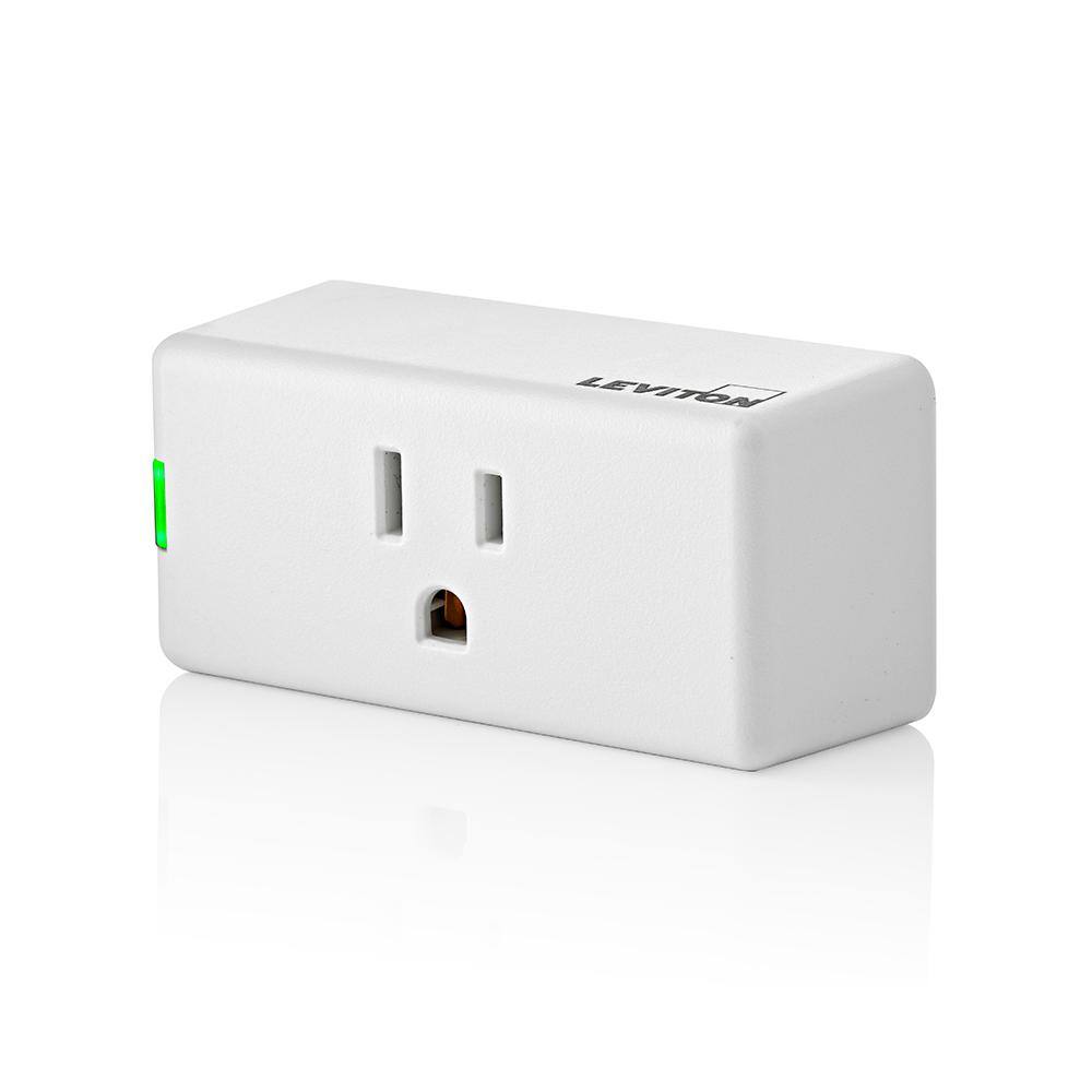 Leviton Decora Smart Wi-Fi Mini Plug-In Single Outlet (2nd Gen) Works Google Alexa HomeKit No Hub Required R02-D215P-1RW