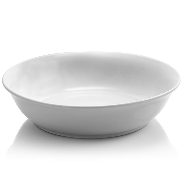 Gibson Home 4 Piece Wide 8 75 In Stoneware Dinner And Serving Bowls In White