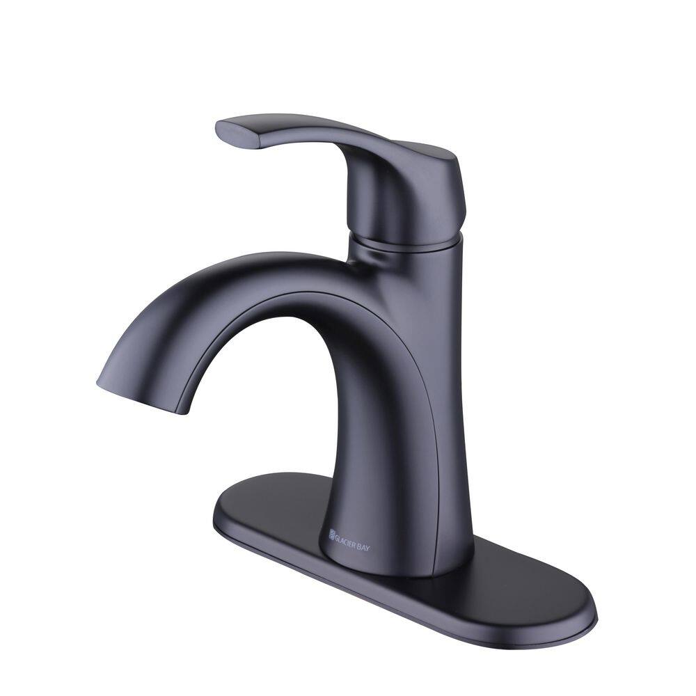 Glacier Bay Arnette Single Hole Single-Handle Bathroom Faucet in Matte Black HD67095W-6410H