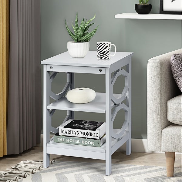 Costway 3-tier Nightstand Sofa Side End Accent Table Storage Display - - 36902713