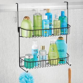 Dracelo Black Extra Wide Metal Wire Over The Bathroom Shower Door Caddy Hanging Storage Organizer B07MDYTTY6