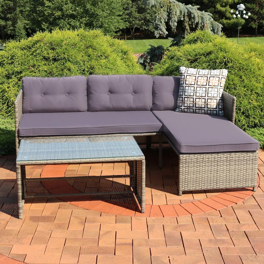 Ultimate Patio Outdoor Patio Sectional Sofa Set W/ Cushions