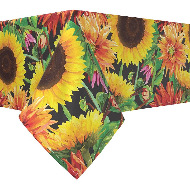 Rectangular Tablecloth， 100% Polyester， 60x104， Sunflower Garden