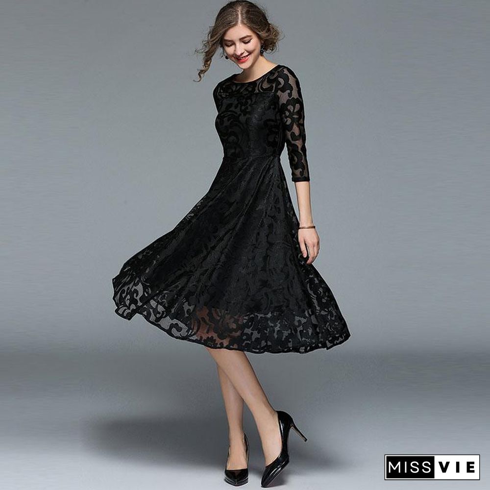 Fashion England Style Luxury Elegant Slim Ladies Party Dress