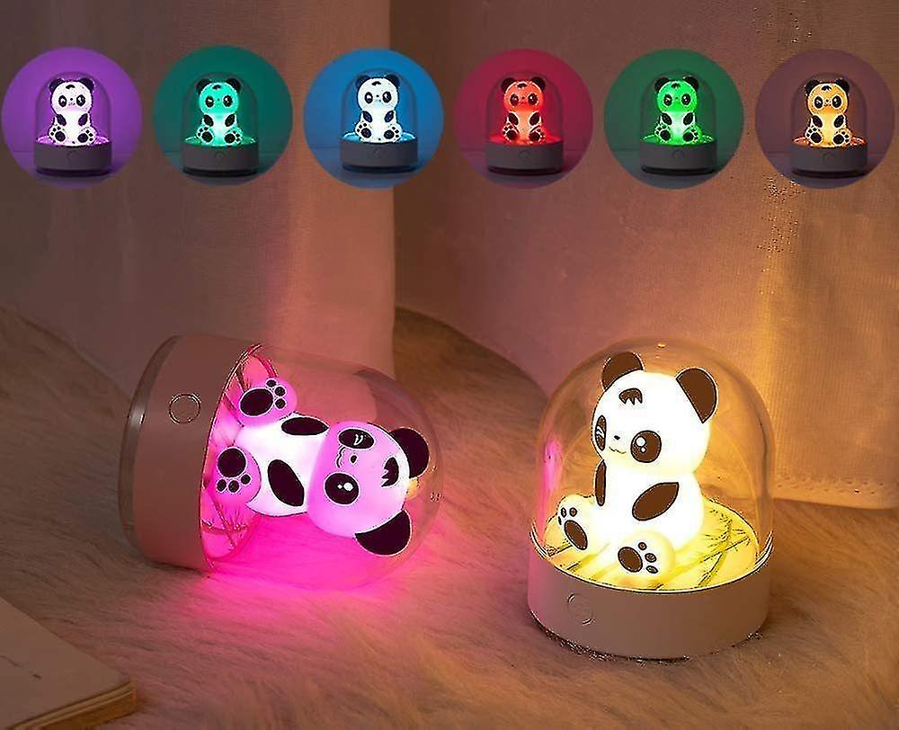 Children Baby Panda Led Night Light With Usb Charging And Color Changing Children's Room (white)