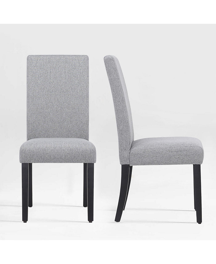 WestinTrends Upholstered Linen Fabric Dining Chair Set of 2