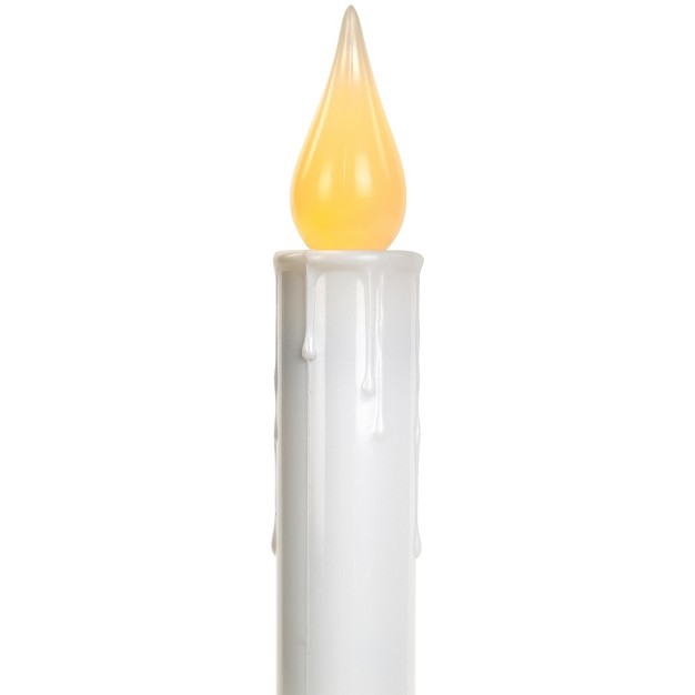 White Led Flickering Christmas Candle Lamp With Brass Base