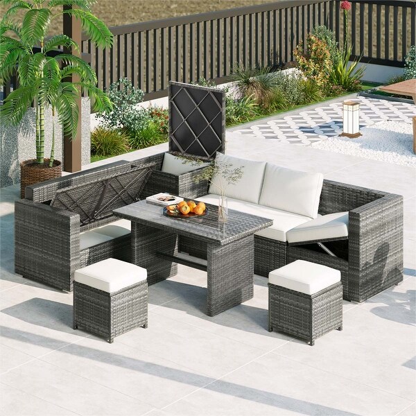 Outdoor 6Piece Rattan Sofa Set