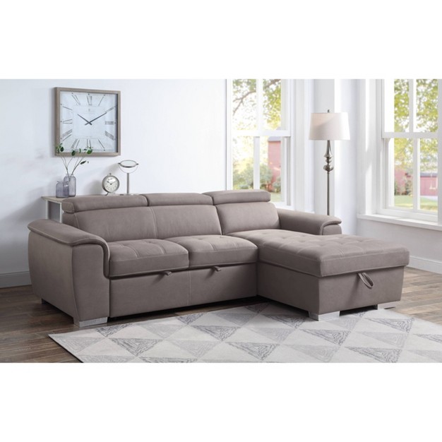 Haruko Sectional Sofa Light Brown Fabric Acme Furniture