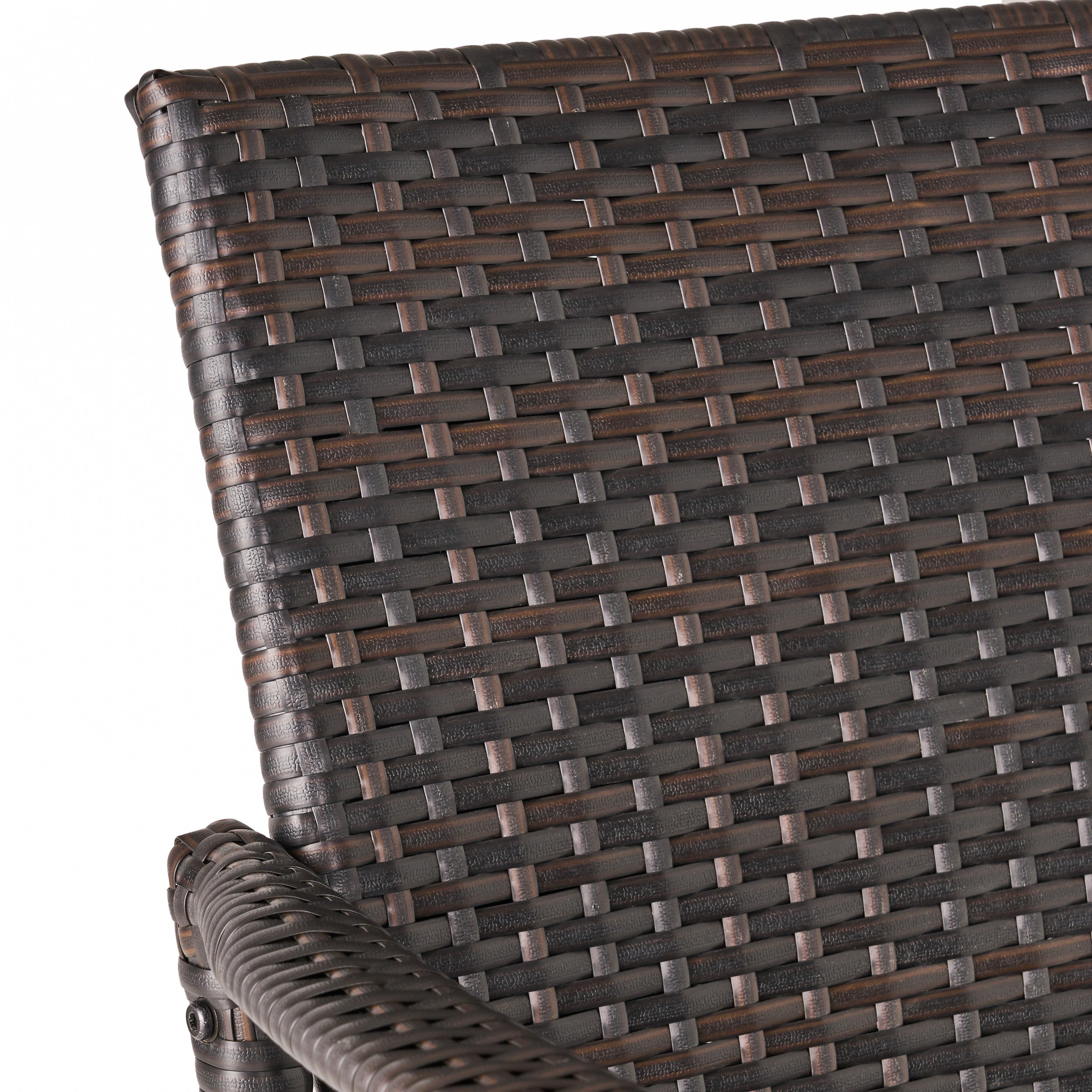 Stetta Outdoor 3 Piece Round Multi-brown Wicker Bar Set