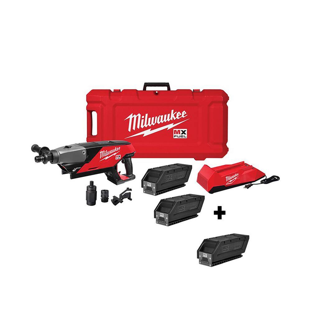 MW MX FUEL Lithium-Ion Cordless Handheld Core Drill Kit with (3) Lithium-Ion REDLITHIUM CP203 Batteries MXF301-2CP-MXFCP203