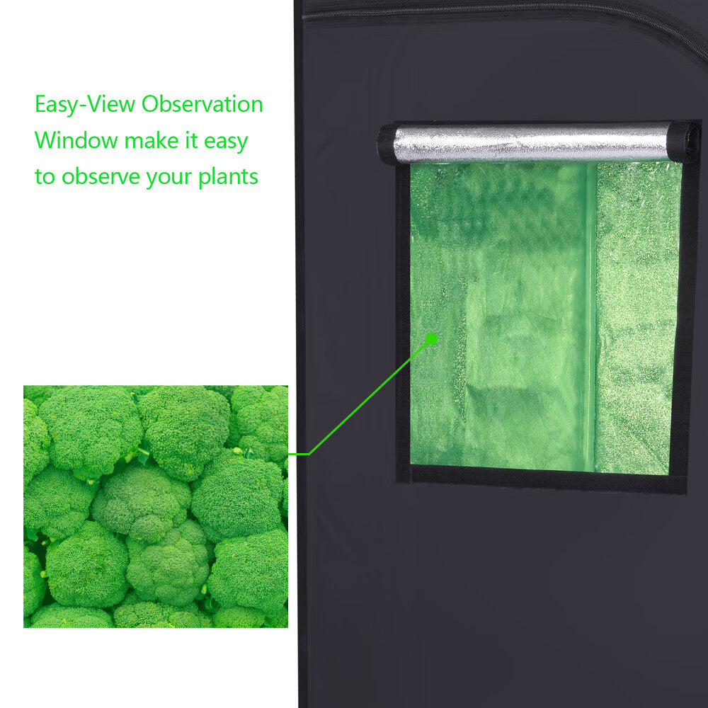 Grow Tent for Plant， Hydroponic Mylar Tent Reflective Garden Growing Dark Room with Observation Window， Indoor Grow Tent Room