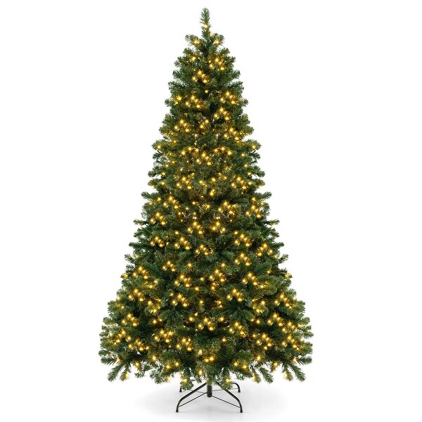 Costway 6FT/7FT/8FT Artificial Xmas Tree with 821/1188/1498 PVC Branch