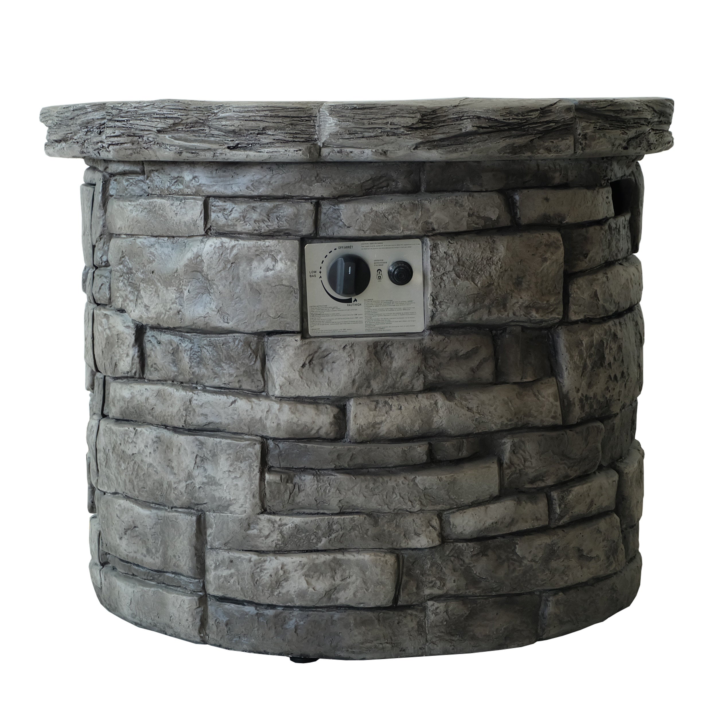 Altta Outdoor Gray Circular Fire Pit - 40,000 BTU