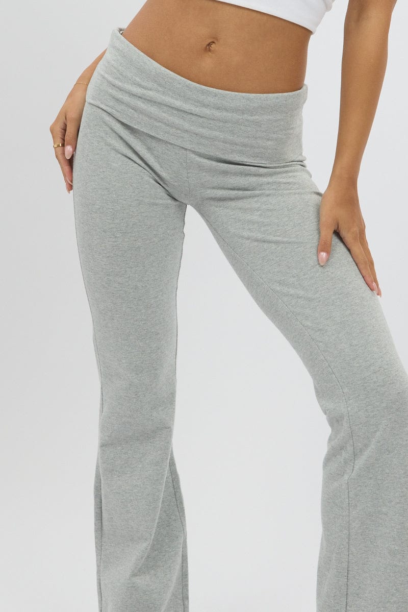 Grey Flare Leg Pants