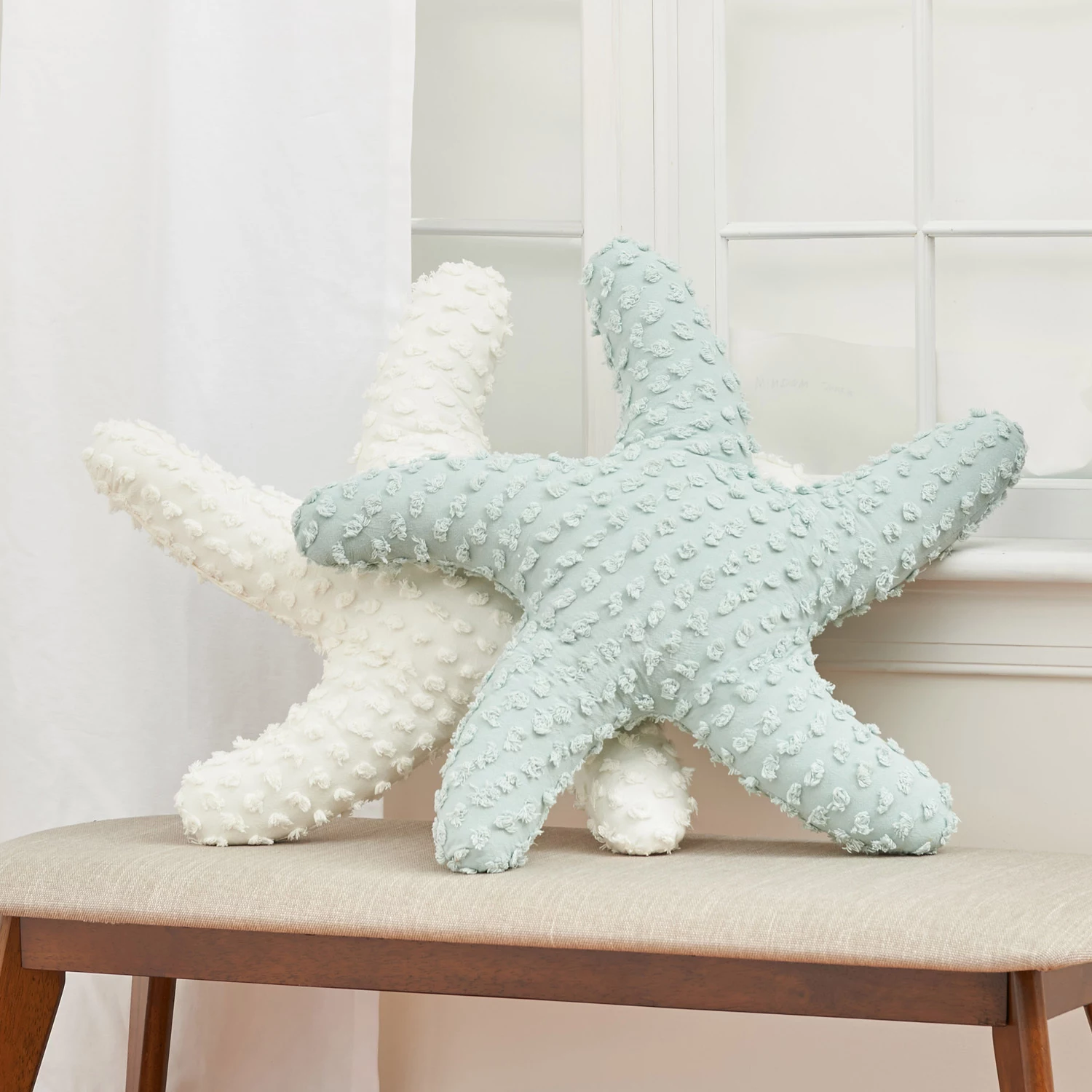 CandF Home Sea Glass Starfish Shaped Throw Pillow