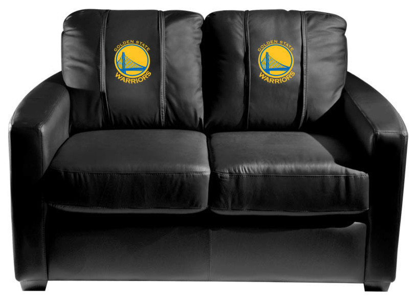 Golden State Warriors Secondary Stationary Loveseat Commercial Grade Fabric   Contemporary   Loveseats   by DreamSeats LLC  Houzz