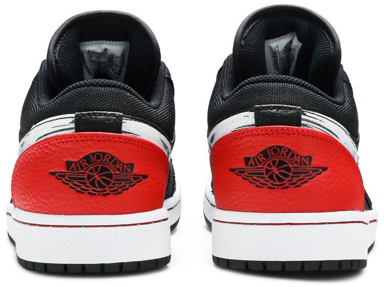 Air Jordan 1 Low 'Brushstroke Swoosh - Black Red' DA4659-001