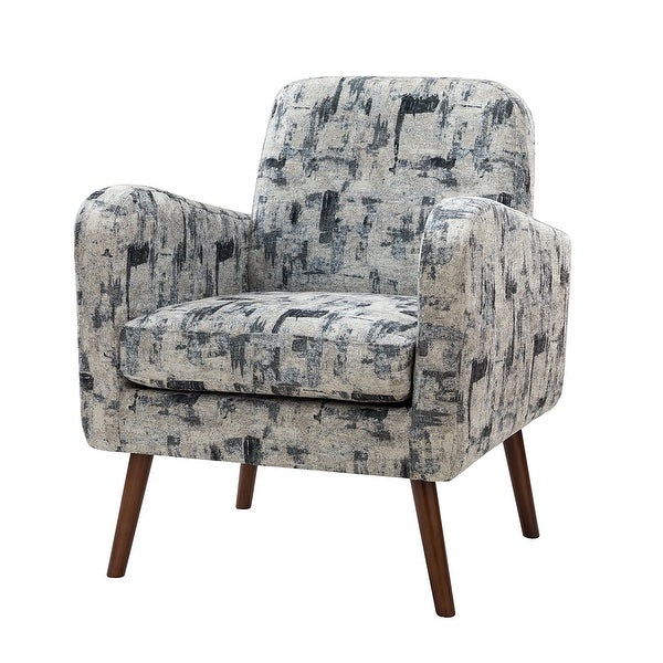 Aeetes Modern Upholstered Armchair with Solid Wood Legs by HULALA HOME