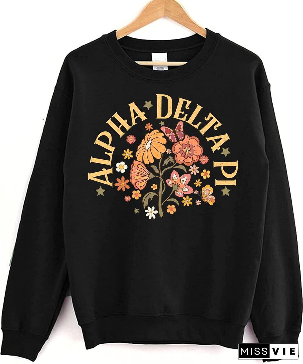 Retro Floral Alpha Delta Pi Sweatshirt