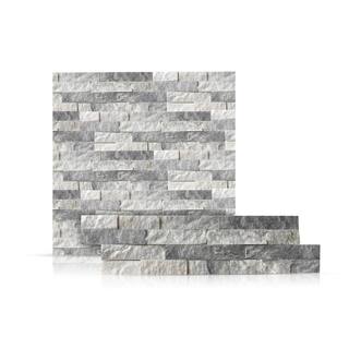 Prestige Stone  Granite Alaska White 6 x 24 in. Natural Stacked Stone Veneer Panel Siding ExteriorInterior Wall Tile (2-Boxes12.84 sq. ft.) TSAL-F-2