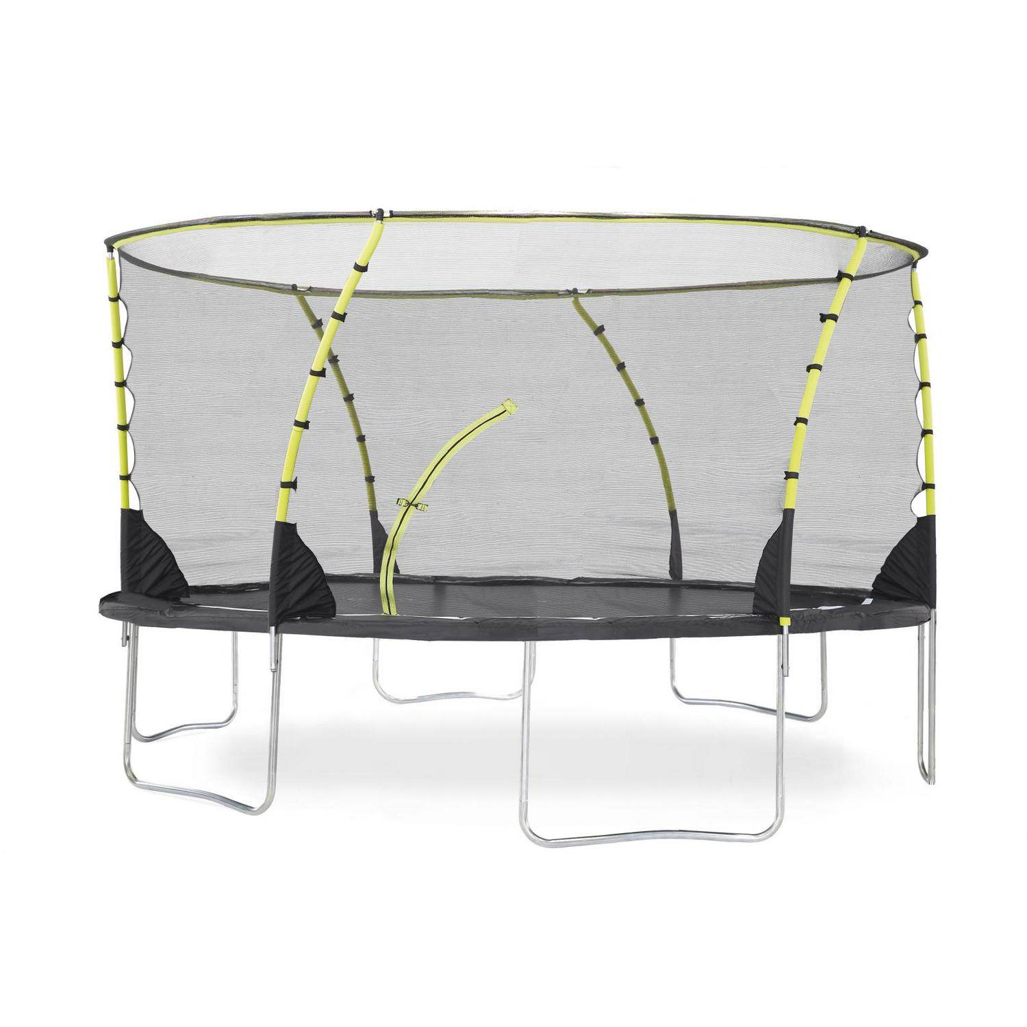 Plum Play Whirlwind 14and#8242; Trampoline， with Safety Enclosure， Black/Green