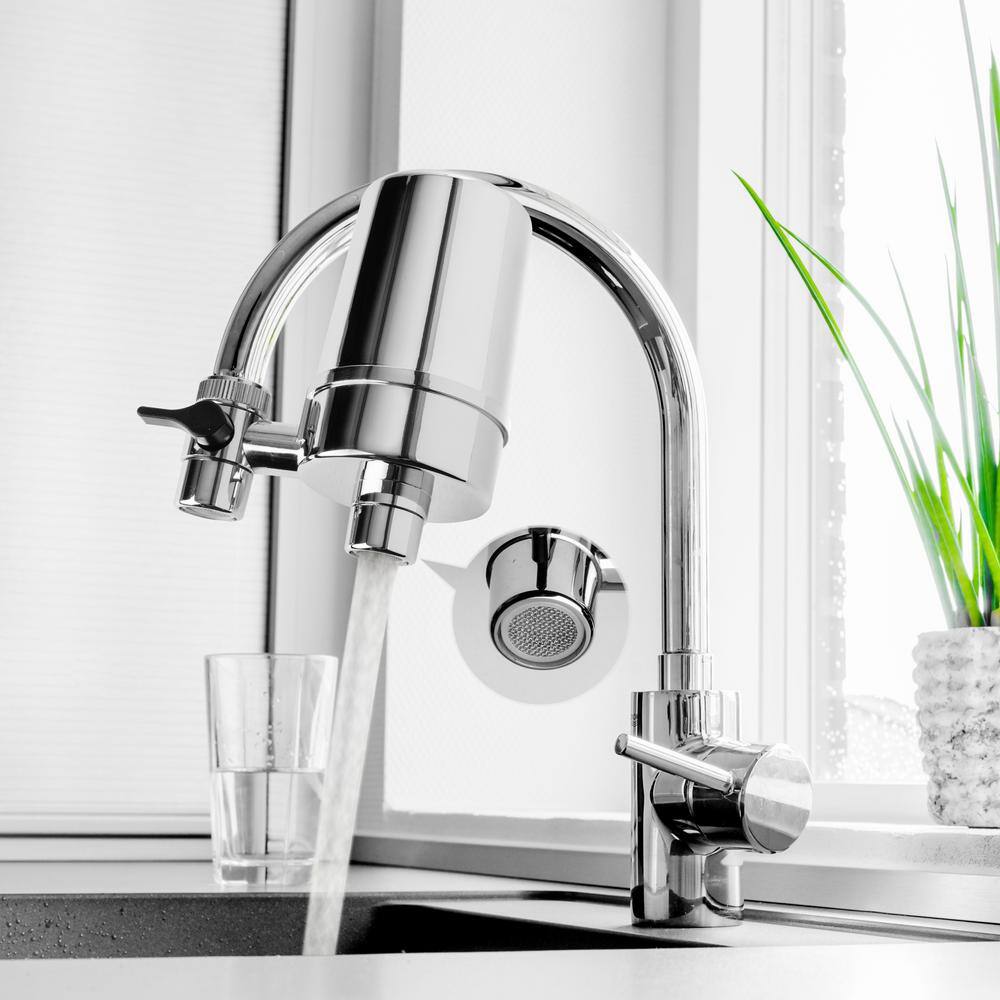 ISPRING DF2 Series 500 Gal. Faucet Mount Water Filtration System BPA Free Chrome Finish DF2-CHR