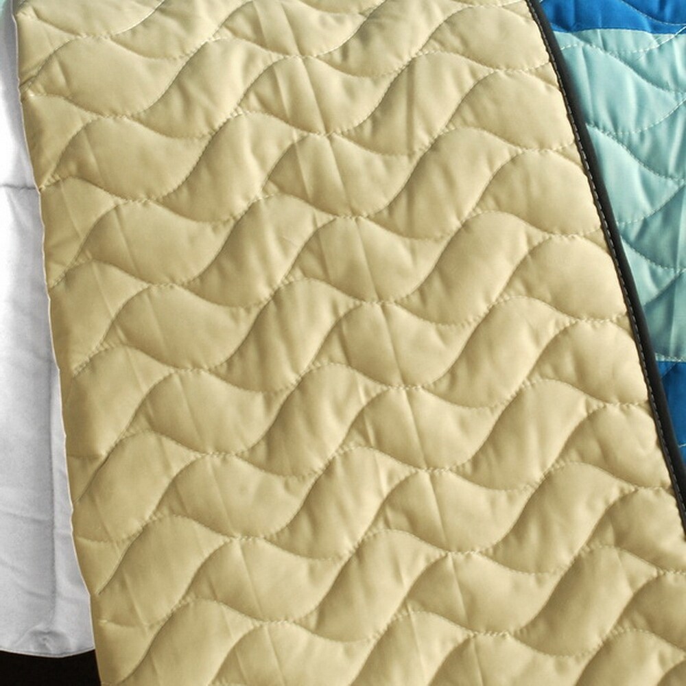 Ocean Star 3PC Vermicelli Quilted Patchwork Quilt Set (Full/Queen Size)