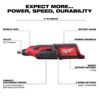 MW M12 12V Lithium-Ion Cordless Rotary Tool (Tool-Only) 2460-20