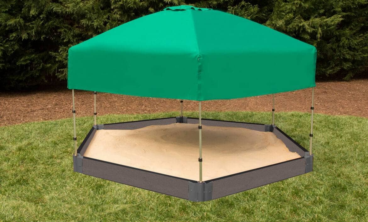 7' x 8' Composite Hexagon Sandbox - 2 Inch Profile