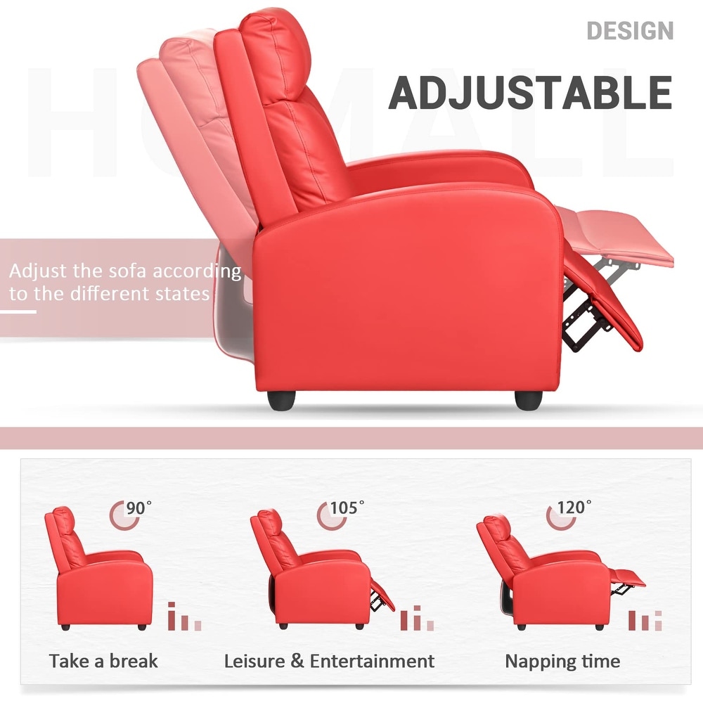 Recliner Chair  Recliner Sofa PU Leather for Adults  Recliners Home Theater Seating with Lumbar Support  Reclining Sofa Chair