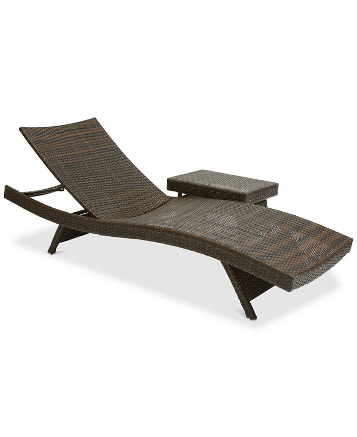 Noble House Monterey Outdoor Chaise Lounge and Table Set