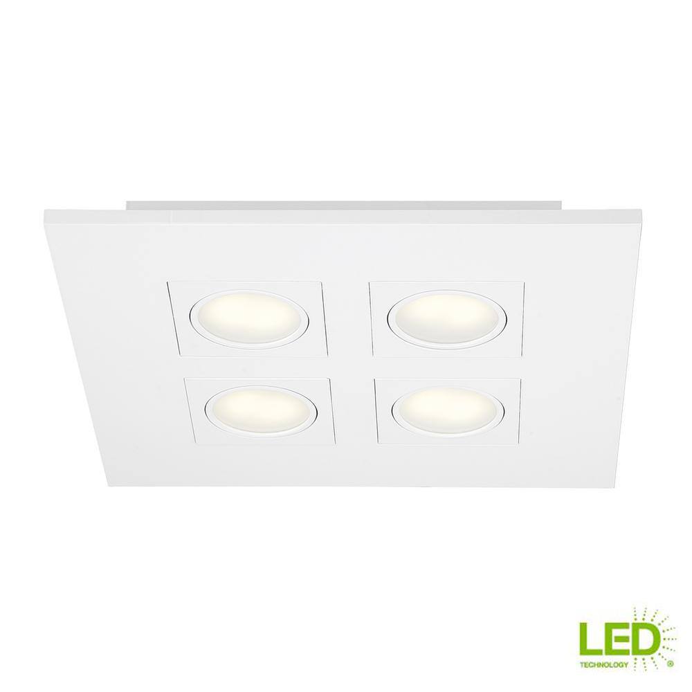 Hampton Bay Galway 9.2-Watt White Integrated LED Flush Mount 27992-HBU