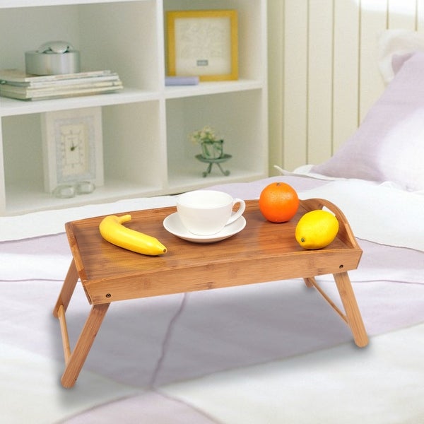 Bamboo Bed Tray Table - Lap Tray Table for Breakfast in Bed