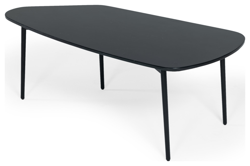 Modrest Andros Black Marble  Black Metal Coffee Table   Midcentury   Coffee Tables   by Vig Furniture Inc.  Houzz