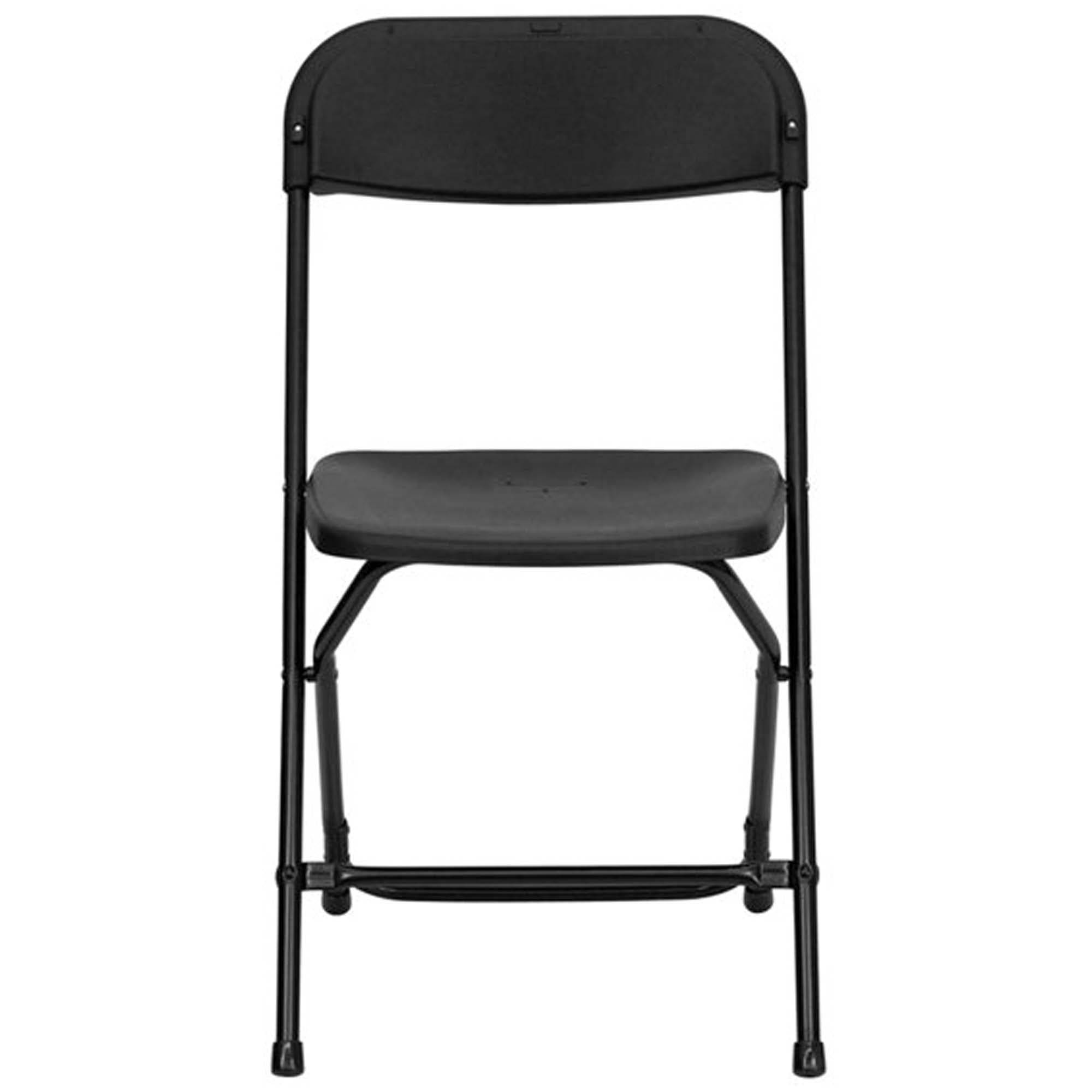 TentandTable Plastic Folding Chairs, Black, 4 Pack