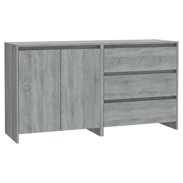 2 Piece Sideboard Gray Sonoma Engineered Wood