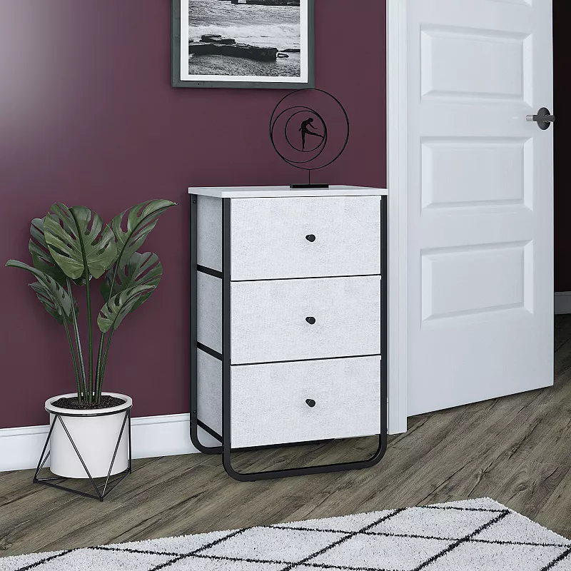 Ameriwood Home Keegan 3-Fabric Bin Storage Organizer