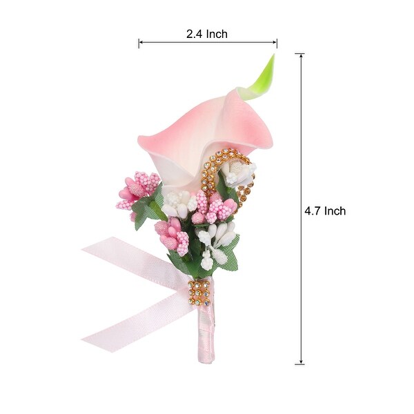 4 Pcs Groom Boutonnieres Lily Boutonnieres Pins for Wedding Party