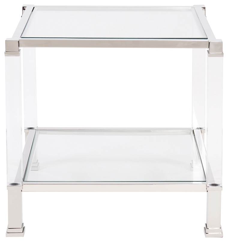 HOWARD ELLIOTT CLARE Side Table Polished Acrylic Tempered Glass   Side Tables And End Tables   by Howard Elliott Collection  Houzz