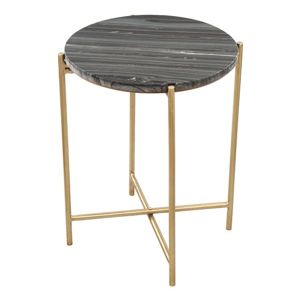 David Side Table Gray and Gold