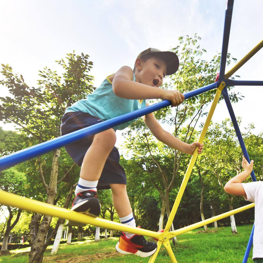 10 ft. Blue Climbing Dome Playground Dome Climber Play Center with Rust and UV Resistant Steel LN20232404