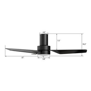 CARRO Barnet 44 in. Integrated LED IndoorOutdoor Black Smart Ceiling Fan with Light and Remote Works with AlexaGoogle Home HS443N2-L11-B2-1-FM