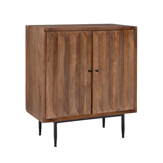 Mercada Modern Storage Console 3d Front Panels Solid Wood 2 Door Powell