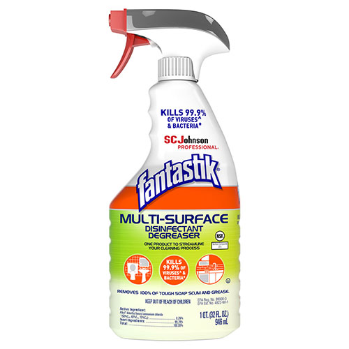 SC Johnson Fantastik Multi-Surface Disinfectant Degreaser | Herbal， 32 oz Spray Bottle， 8