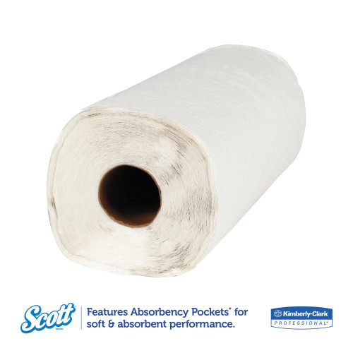 Scott Kitchen Roll Towels， 11 x 8.75， White， 128/Roll， 20 Rolls/Carton (41482)