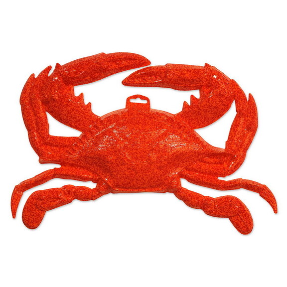 Beistle 55818 Plastic Crab  red w/orange print  13...