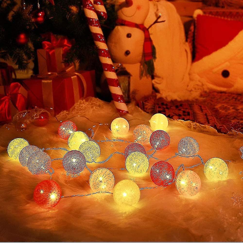 Garland Bright Cotton Ball， Interior Decoration Christmas Deco， 3m 20er Led Globe Light， (usb 6cm Pi