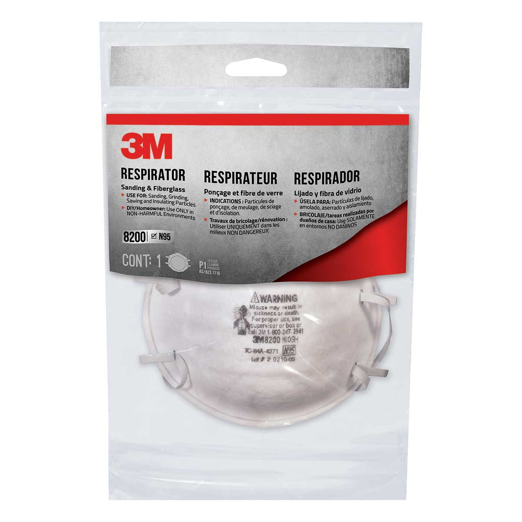 3M Sanding and Fiberglass Respirator N95 Particulate， 8200H1-DC